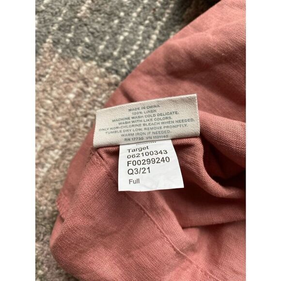 Casaluna 100% linen rose blush Bed Pillow Case Set - Picture 2 of 6